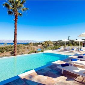 8 Bedroom villa with pool & seaview, near Acharavi, sleeps 16-18